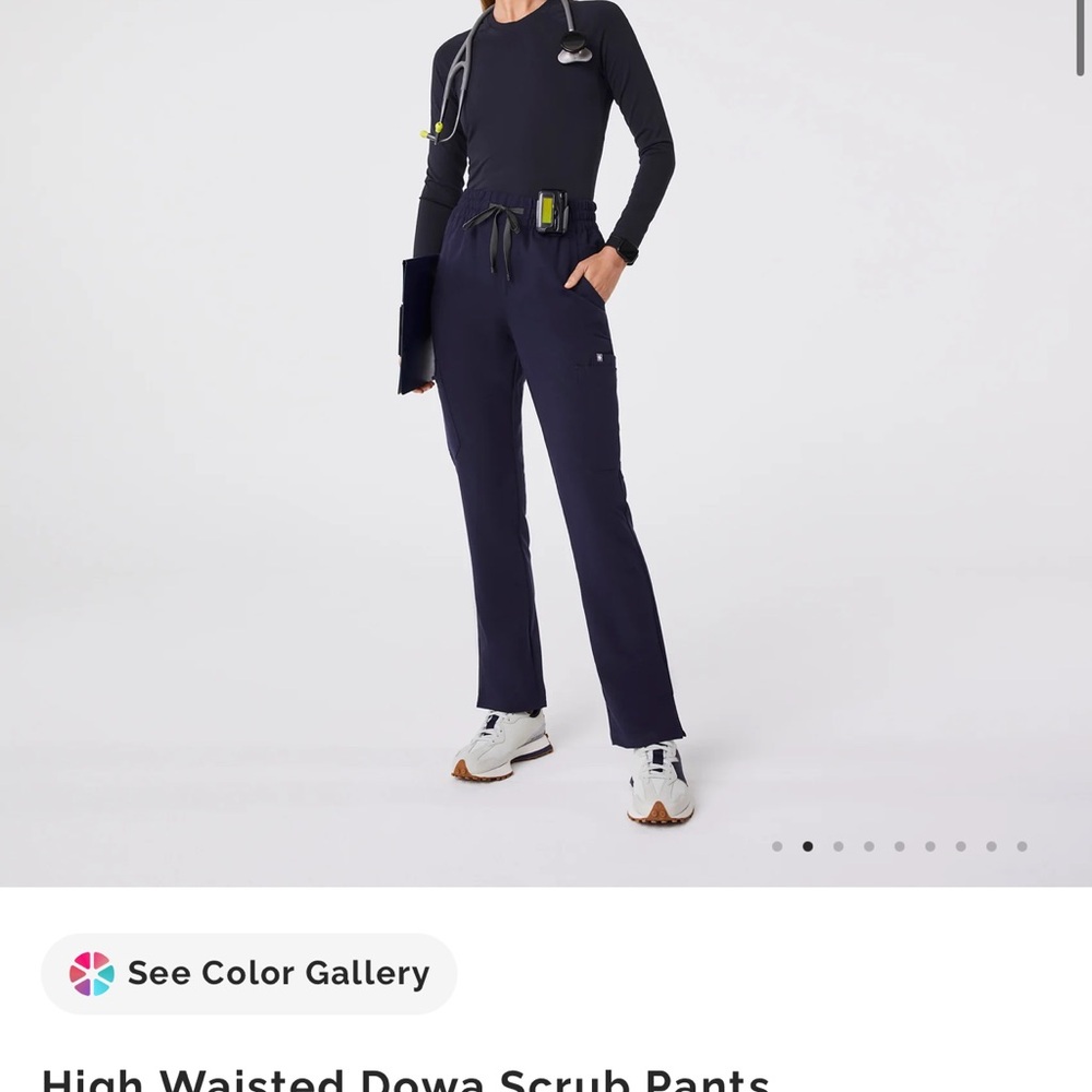 Figs Navy High Waisted Dowa - Petite Scrub Pant